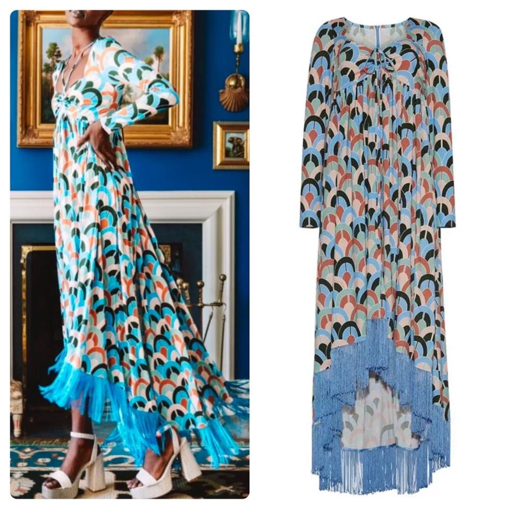 CARA CARA  Loretta Dress Geo Dew Moss